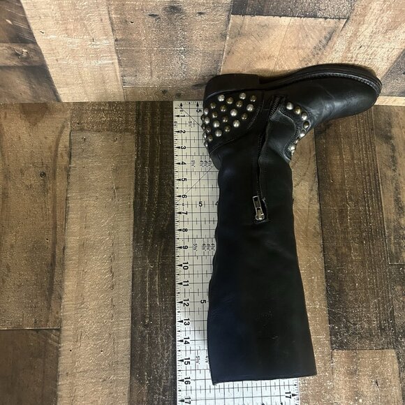 Ash Vamos Studded Side Zip Riding Moto Boots Womens EUR 37.5 US 7.5 - Picture 5 of 12